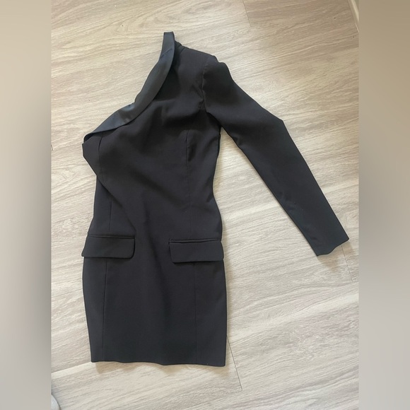 Zara black one shoulder blazer mini dress - Picture 3 of 5